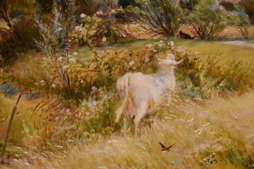 OIL PAINTING BY CHARLES JAMES LEWIS SPRINGTIME IN THE MEADOWS - ADDITIONAL PHOTO 6