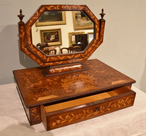 19TH CENTURY DUTCH MARQUETRY DRESSING MIRROR - ADDITIONAL PHOTO 6