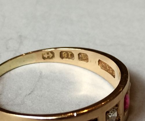 VICTORIAN 18CT GOLD RUBY DIAMOND GYPSY RING - ADDITIONAL PHOTO 2