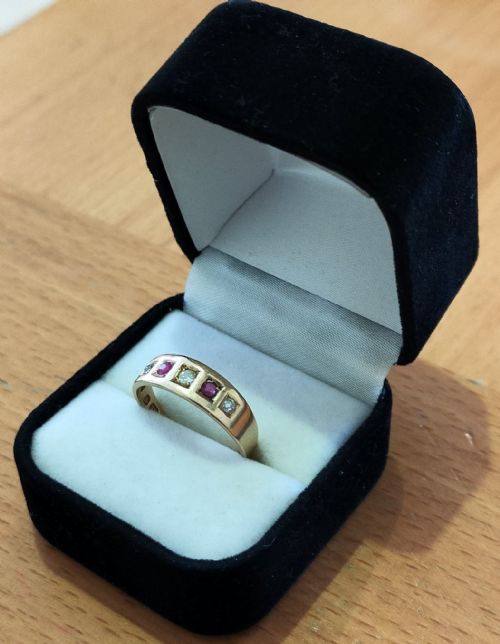 VICTORIAN 18CT GOLD RUBY DIAMOND GYPSY RING - ADDITIONAL PHOTO 9