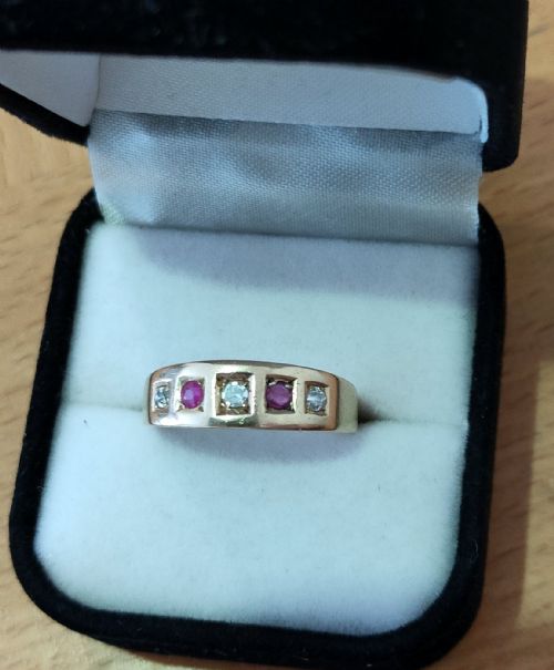 VICTORIAN 18CT GOLD RUBY DIAMOND GYPSY RING - ADDITIONAL PHOTO 10