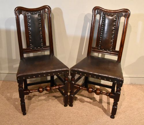 charles ii period oak sidechairs - CATEGORY: ANTIQUE CHAIRS - DATED 17TH CENTURY