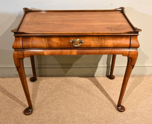 walnut silver table in dutch 18th century style - CATEGORY: ANTIQUE TABLES - DATED 1920