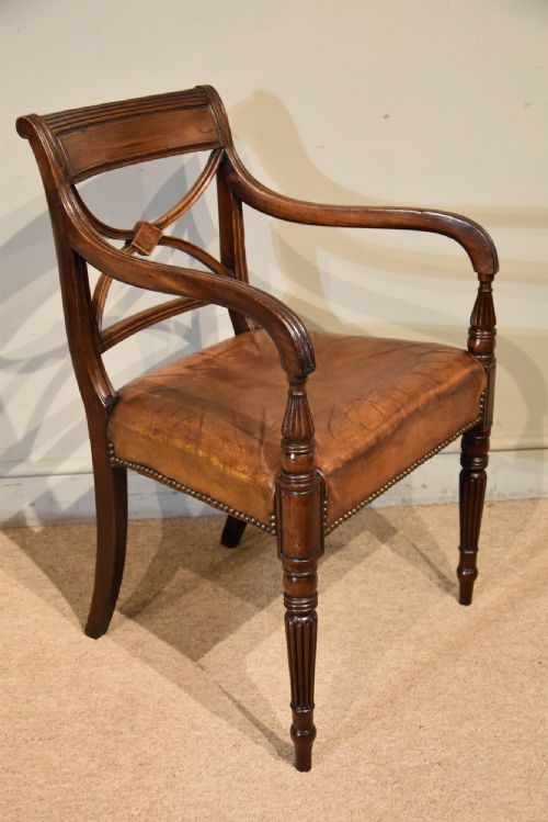 REGENCY MAHOGANY ARMCHAIR OR DESK CHAIR - ADDITIONAL PHOTO 4