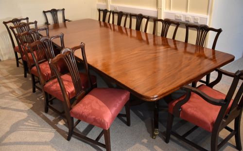 GEORGE III LARGE 12 SEATER MAHOGANY DINING TABLE - ADDITIONAL PHOTO 1