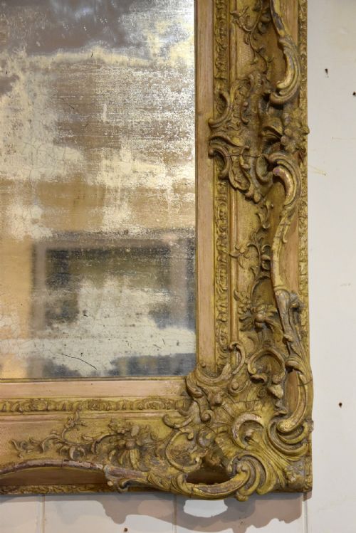 VICTORIAN WALL MIRROR WITH MERCURY PLATE - ADDITIONAL PHOTO 3