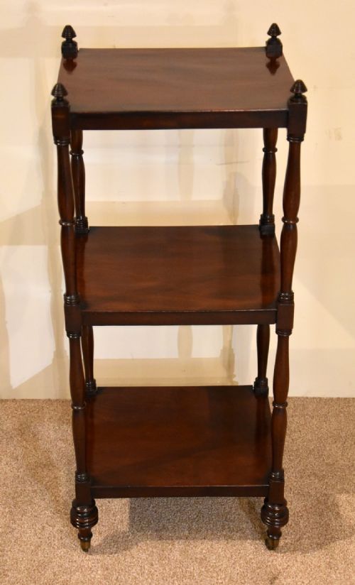 REGENCY THREE TIER MAHOGANY WHATNOT - ADDITIONAL PHOTO 2