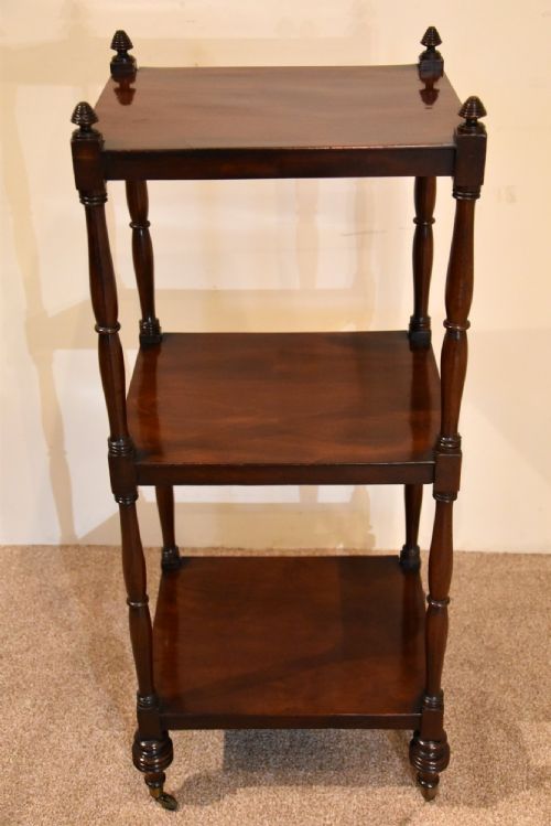 REGENCY THREE TIER MAHOGANY WHATNOT - ADDITIONAL PHOTO 4