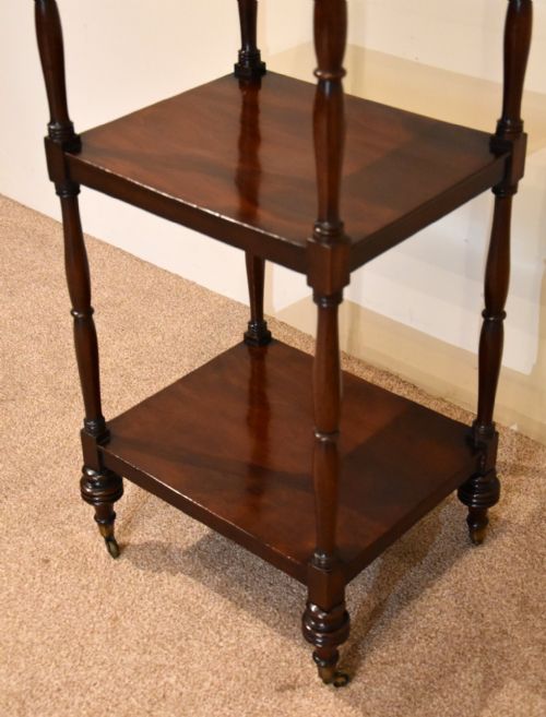 REGENCY THREE TIER MAHOGANY WHATNOT - ADDITIONAL PHOTO 6