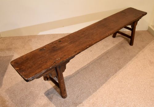 large 19th century elm bench - CATEGORY: ANTIQUE FURNITURE - DATED 19TH CENTURY