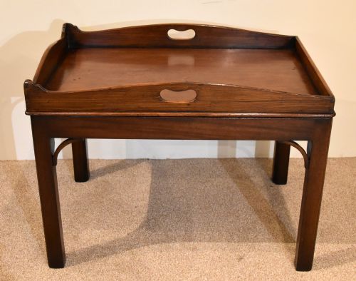 mahogany butlers tray on stand - CATEGORY: ANTIQUE MISCELLANEOUS - DATED 19TH CENTURY
