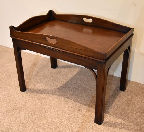 MAHOGANY BUTLERS TRAY ON STAND - ADDITIONAL PHOTO 1