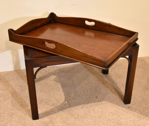 MAHOGANY BUTLERS TRAY ON STAND - ADDITIONAL PHOTO 2