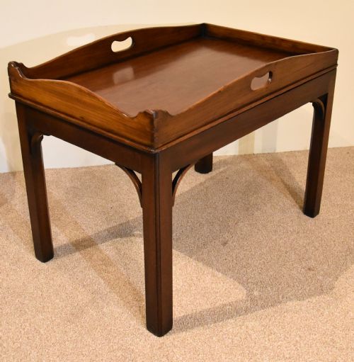 MAHOGANY BUTLERS TRAY ON STAND - ADDITIONAL PHOTO 3
