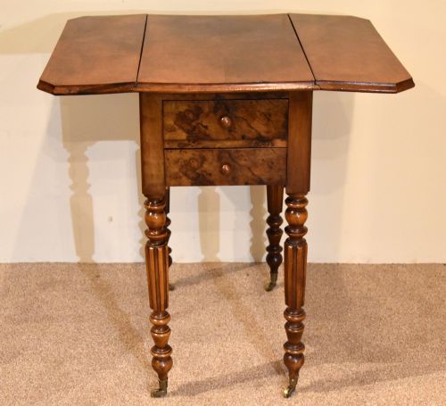 burr walnut regency bedside table - CATEGORY: ANTIQUE CUPBOARDS - DATED REGENCY