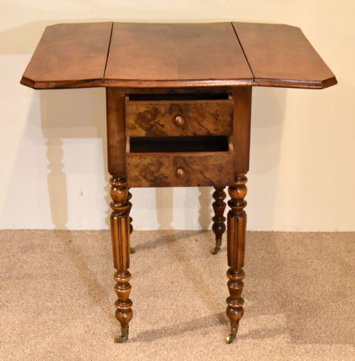 BURR WALNUT REGENCY BEDSIDE TABLE - ADDITIONAL PHOTO 1