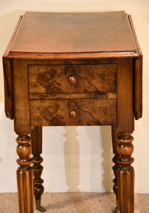 BURR WALNUT REGENCY BEDSIDE TABLE - ADDITIONAL PHOTO 2