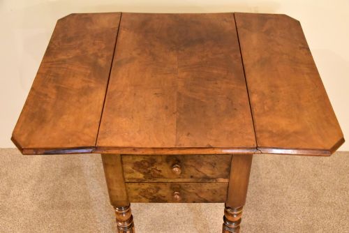BURR WALNUT REGENCY BEDSIDE TABLE - ADDITIONAL PHOTO 4