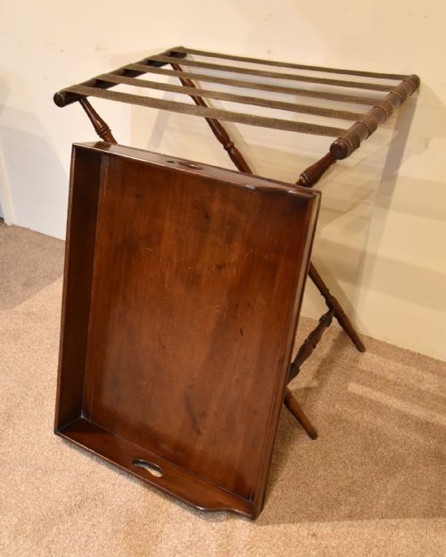 GEORGE III MAHOGANY BUTLER'S TRAY ON STAND - ADDITIONAL PHOTO 1