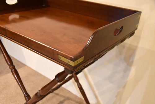GEORGE III MAHOGANY BUTLER'S TRAY ON STAND - ADDITIONAL PHOTO 3