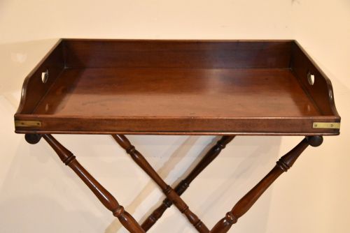 GEORGE III MAHOGANY BUTLER'S TRAY ON STAND - ADDITIONAL PHOTO 4