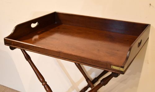 GEORGE III MAHOGANY BUTLER'S TRAY ON STAND - ADDITIONAL PHOTO 5