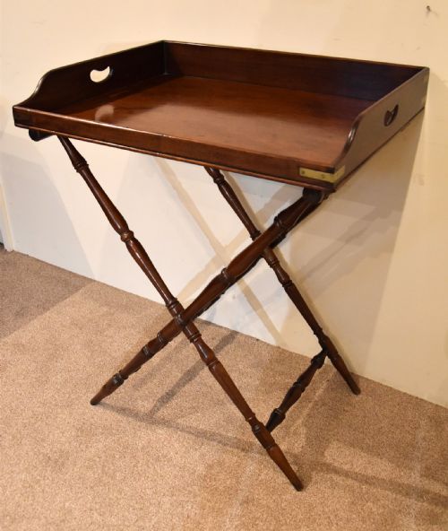 GEORGE III MAHOGANY BUTLER'S TRAY ON STAND - ADDITIONAL PHOTO 6