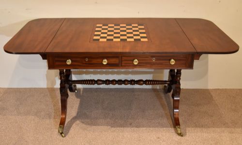 george iii mahogany games sofa table - CATEGORY: ANTIQUE TABLES - DATED GEORGIAN