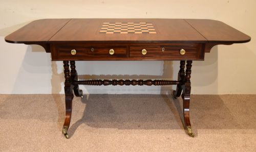 GEORGE III MAHOGANY GAMES SOFA TABLE - ADDITIONAL PHOTO 1