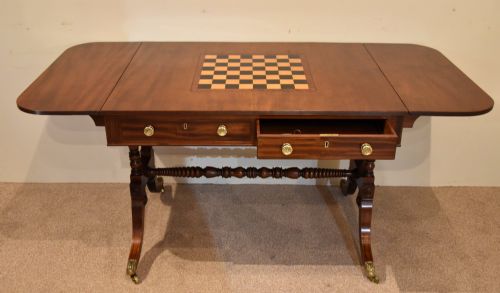 GEORGE III MAHOGANY GAMES SOFA TABLE - ADDITIONAL PHOTO 2