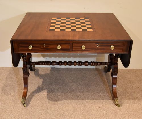 GEORGE III MAHOGANY GAMES SOFA TABLE - ADDITIONAL PHOTO 3