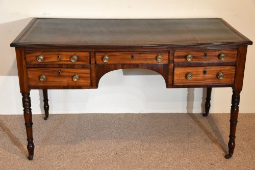 regency mahogany five drawer writing table - CATEGORY: ANTIQUE DESKS - DATED REGENCY