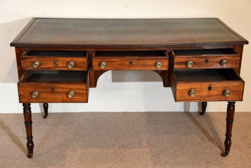 REGENCY MAHOGANY FIVE DRAWER WRITING TABLE - ADDITIONAL PHOTO 1