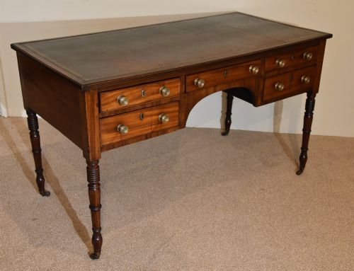REGENCY MAHOGANY FIVE DRAWER WRITING TABLE - ADDITIONAL PHOTO 2