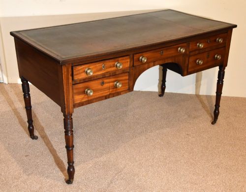 REGENCY MAHOGANY FIVE DRAWER WRITING TABLE - ADDITIONAL PHOTO 3