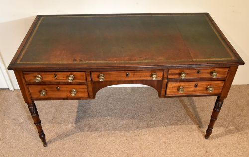 REGENCY MAHOGANY FIVE DRAWER WRITING TABLE - ADDITIONAL PHOTO 6