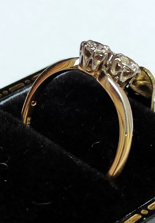ART DECO 18CT GOLD PLATINUM DIAMOND 'TOI ET MOI' ENGAGEMENT RING - ADDITIONAL PHOTO 7