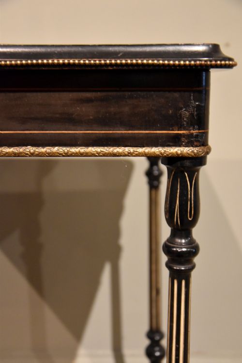 LATE 19TH CENTURY BLACK EBONIZED BIJOUTERIE TABLE - ADDITIONAL PHOTO 6