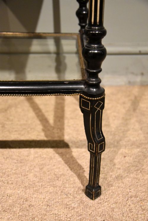 LATE 19TH CENTURY BLACK EBONIZED BIJOUTERIE TABLE - ADDITIONAL PHOTO 7