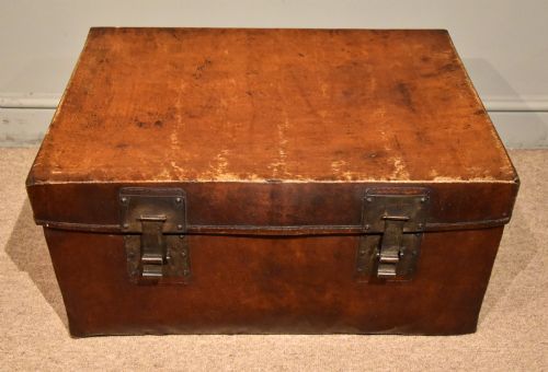 early 20th century velum trunk - CATEGORY: ANTIQUE CHESTS - DATED 1910