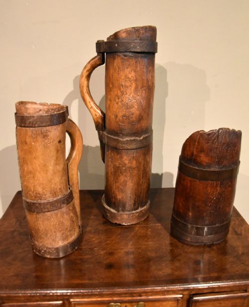 EARLY 19TH CENTURY RUSTIC GRAIN PITCHERS - ADDITIONAL PHOTO 4