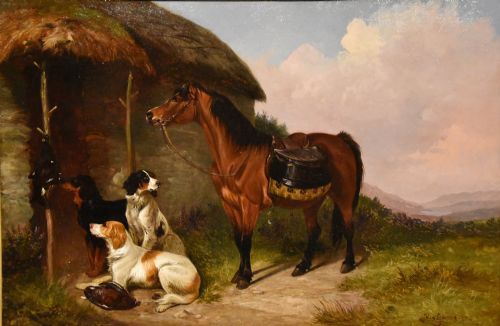 OIL PAINTING BY COLIN GRAEME ROE SETTERS AND GAME - ADDITIONAL PHOTO 1