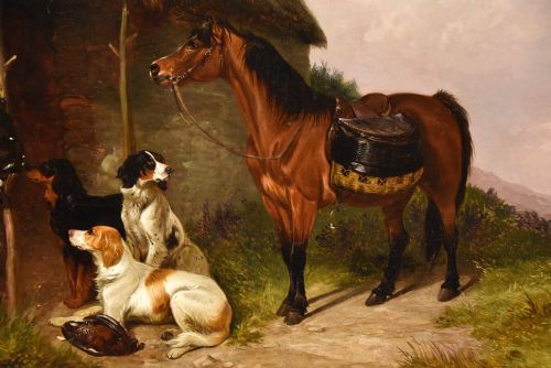 OIL PAINTING BY COLIN GRAEME ROE SETTERS AND GAME - ADDITIONAL PHOTO 2