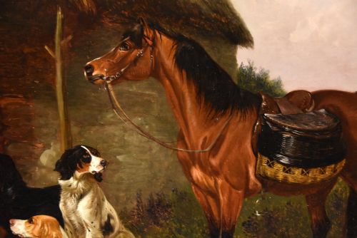 OIL PAINTING BY COLIN GRAEME ROE SETTERS AND GAME - ADDITIONAL PHOTO 4
