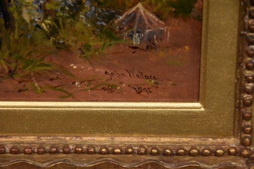 OIL PAINTING BY JOHN WALLACE SHOTTERY FARM NEAR STRATFORD ON AVON - ADDITIONAL PHOTO 3