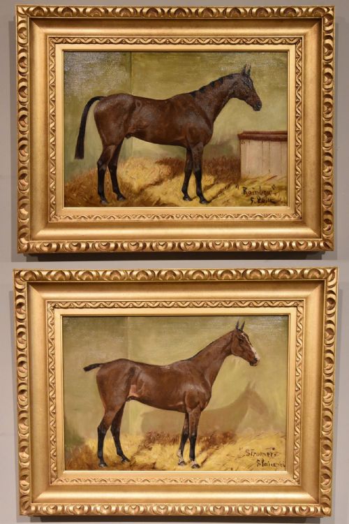 oil painting pair by george paice rainbow and stromer - CATEGORY: ANTIQUE ART - DATED 1920