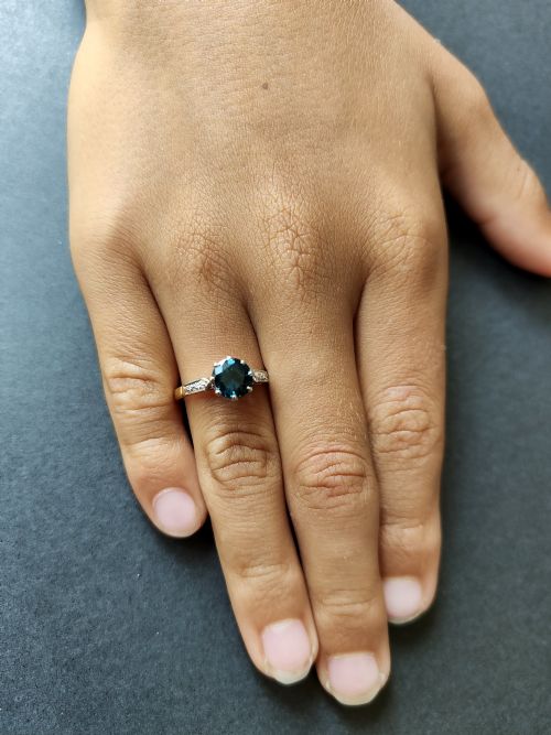ART DECO 18CT SAPPHIRE AND DIAMOND RING - ADDITIONAL PHOTO 7
