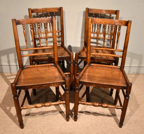 19TH CENTURY ASH SET OF FOUR SPINDLEBACK CHAIRS - ADDITIONAL PHOTO 1