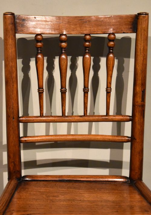 19TH CENTURY ASH SET OF FOUR SPINDLEBACK CHAIRS - ADDITIONAL PHOTO 6