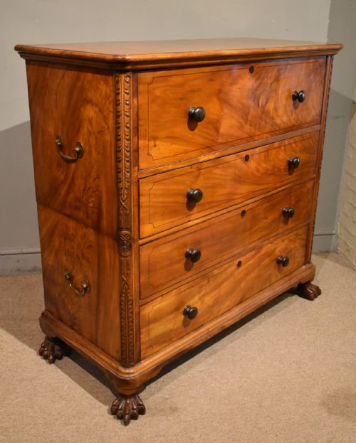 WILLIAM IV CAMPHOR WOOD CAMPAIGN SECRETAIRE CHEST OF DRAWERS - ADDITIONAL PHOTO 4